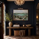 ""The Water Beyond the Hills" - 40 x 30 - Framed Original Painting" - Original Painting in multicolor by Sarah Mankin