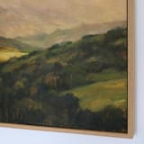 "Pink Hills" - Original Painting in green by Wendy Keller