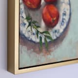 "Peaches on a Plate" - Original Painting in orange by Wendy Keller