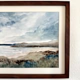 "Coastal View Watercolor" - Original Painting in multicolorassorted-colors by Sara Swanson