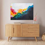 "Aerial Coastline" - Original Painting in multicolor by Mya Bessette
