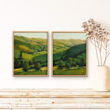 "Green Valley" - Original Painting in green by Wendy Keller