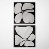 "Abstract Foliage | 12" x 12" | Set of 2" - Original Painting in black by Katie Zimpel