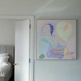 "Pancakes on Saturday" - Original Painting in beige by Kathryn Kelly