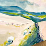 "Whispers of the Meadow Gouache Original Painting" - Original Painting in green by Lucrecia Caporale