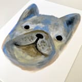 "French Bulldog" - Original Painting in gray by Amy Mullen