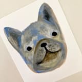 "French Bulldog" - Original Painting in gray by Amy Mullen