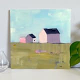 "Lilac Houses" - Original Painting in multicolor by Lindsay Megahed