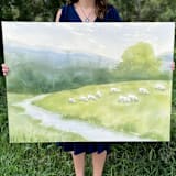 "Still Waters" - Original Painting in green by Holly Whitcomb