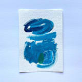 "delphine" - Original Painting in blue by bari wieselman schulman