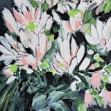 "Midnight Flowers- Still Life" - Original Painting in black by Green Barn Studio