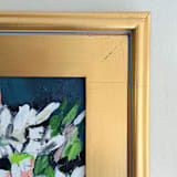"Midnight Flowers- Still Life" - Original Painting in black by Green Barn Studio