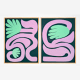 "Filling Space with Flowers - Set of 2 Original Acrylic Paintings" - Original Painting in multicolor by Kate Sowinski