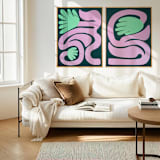 "Filling Space with Flowers - Set of 2 Original Acrylic Paintings" - Original Painting in multicolor by Kate Sowinski