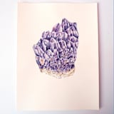 "Amethyst glow watercolor painting" - Original Painting in purple by Alexandra Dzh