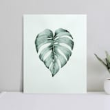 "Monstera leaf watercolor painting" - Original Painting in green by Angele Kamp