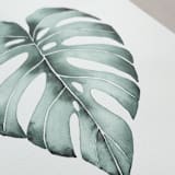 "Monstera leaf watercolor painting" - Original Painting in green by Angele Kamp
