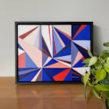 "Red + Blue" - Original Painting in multicolor by Renée Stramel
