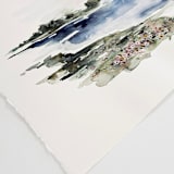 "Mountain View" - Original Painting in blue by Kate Nelson