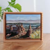 "Infinity | Framed original Colorado landscape" - Original Painting in brown by Weronika Zubek