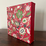 "Jade Poppy" - Original Painting in red by Devika Keskar