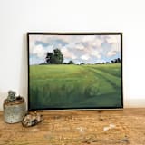 "Second Cutting" - Original Painting in green by Stephanie Goos Johnson