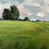 "Second Cutting" - Original Painting in green by Stephanie Goos Johnson