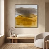 "Ochre Ground" - Original Painting in yellow by Karine Tonial Grimm