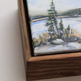 "Snowy Lake - Framed" - Original Painting in natural by Weronika Zubek