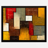 "Formula for Some | Geometric Abstract Art on Canvas" - Original Painting in red by Carmen Guedez