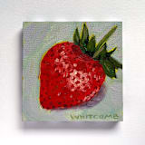 "Mini Strawberry Oil Painting" - Original Painting in multicolorassorted-colors by Holly Whitcomb