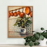 "Plant and Pots" - Original Painting in green by Wendy Keller