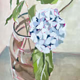 "Whispers in Bloom" - Original Painting in blue by Lucrecia Caporale