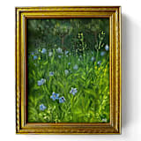 "Wildflower Field Painting" - Original Painting in green by Kat Roberts