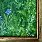 "Wildflower Field Painting" - Original Painting in green by Kat Roberts