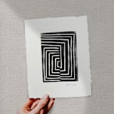 "Labyrinth" - Original Painting in black by Maja Cunningham