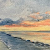 ""Sunkiss" Original Framed Oil Painting" - Original Painting in blue by Mary Hills Powell