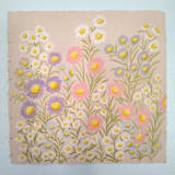 "Bunny Garden No. 2" - Original Painting in multicolorassorted-colors by Janie Allen