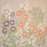"Bunny Garden No. 2" - Original Painting in multicolorassorted-colors by Janie Allen