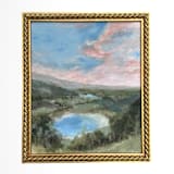 ""Beneath Cotton Candy Clouds" - 9 x 11 - Framed Original Painting" - Original Painting in multicolor by Sarah Mankin