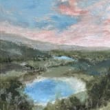 ""Beneath Cotton Candy Clouds" - 9 x 11 - Framed Original Painting" - Original Painting in multicolor by Sarah Mankin