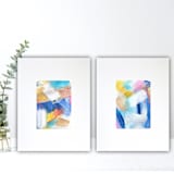 "Yellow And Blue Skies" - Original Painting in blue by AlisonJerry