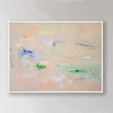 "Sunlit Blossoms Meadow no.1" - Original Painting in pink by Shina Choi
