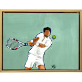 "The Tennis" - Original Painting in green by Nicole Simms