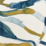 "Sun Dune River" - Original Painting in blue by Mary Gaspar