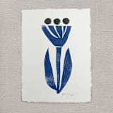 "blue dahlia" - Original Painting in blue by Maja Cunningham