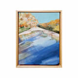 "A River Through The Park" - Original Painting in blue by AlisonJerry