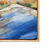 "A River Through The Park" - Original Painting in blue by AlisonJerry