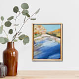 "A River Through The Park" - Original Painting in blue by AlisonJerry