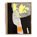 "Yellow Leaf Moon" - Original Painting in black by Jessalin Beutler